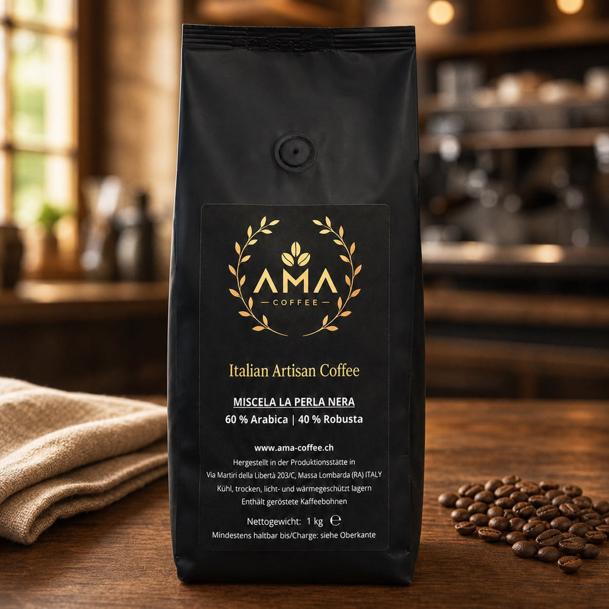 
                  
                    La Perla Nera, 1-kg-Packung mit Kaffeebohnen
                  
                