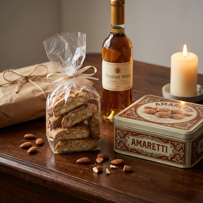 Geschenk-Set «Dolce Vita» — Cantucci, Amaretti & Dessertwein